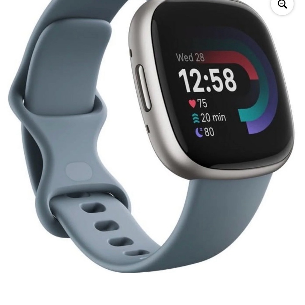fitbit Versa-style Smartwatch with Slate Blue Silicone Band